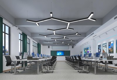 现代电脑培训教室3D模型下载